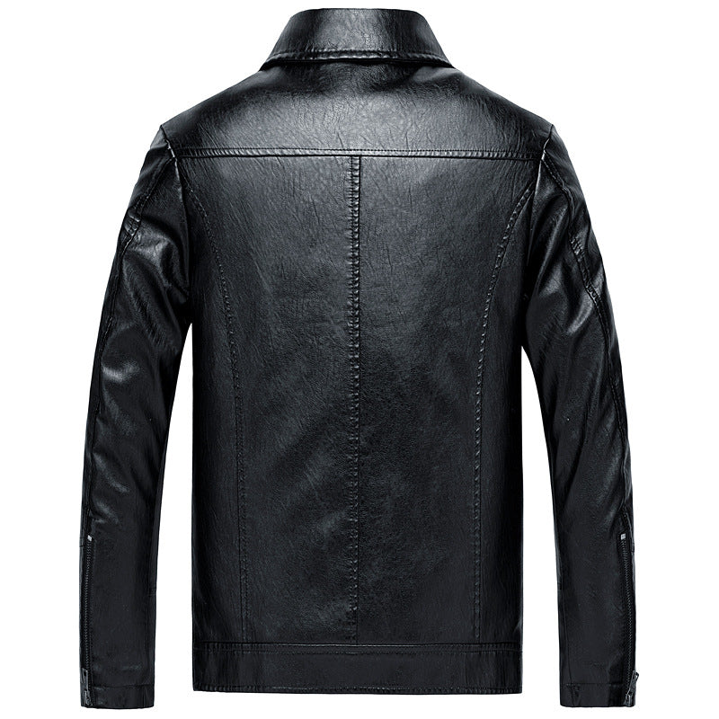 Men's Leather Jackets Leather Suits Thin Washable Leather Jackets Image