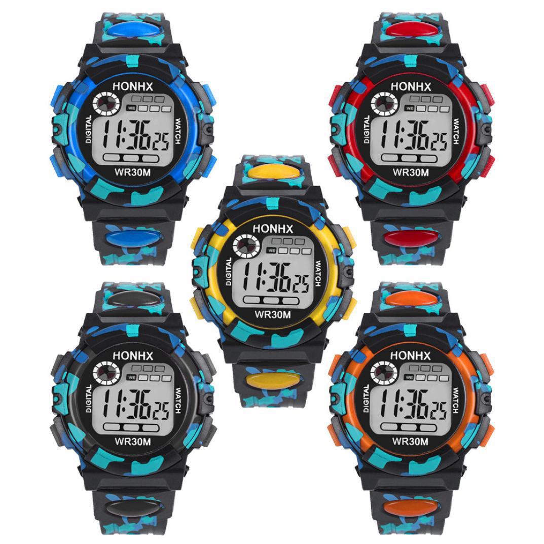 Digital Chronograph Calendar Waterproof One-eye Camouflage Sports Watch Image