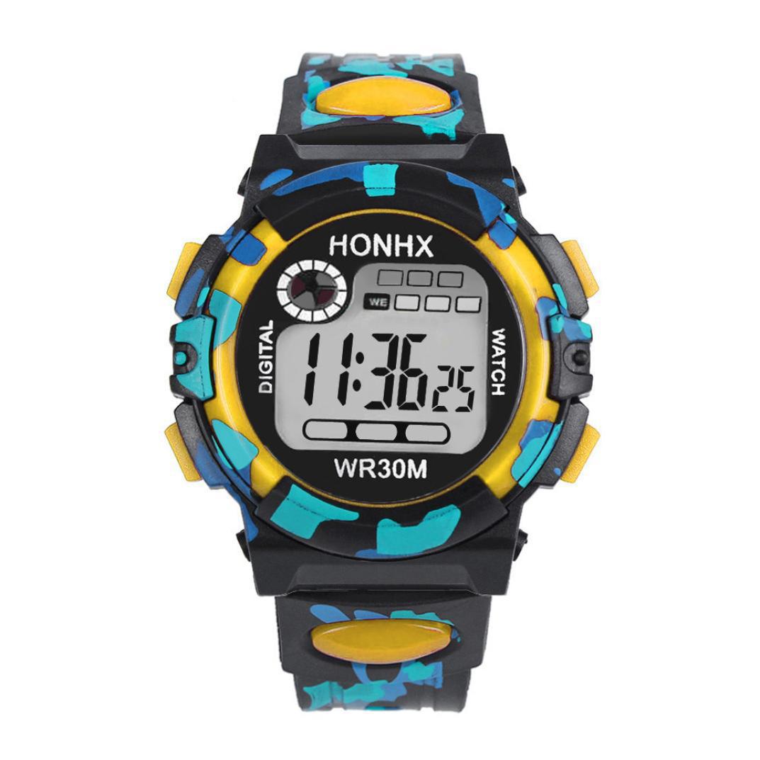 Digital Chronograph Calendar Waterproof One-eye Camouflage Sports Watch Image