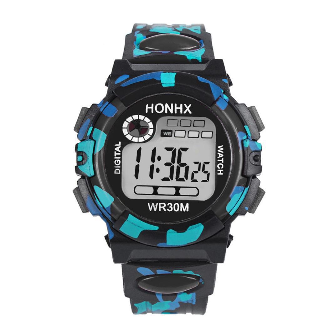 Digital Chronograph Calendar Waterproof One-eye Camouflage Sports Watch Image