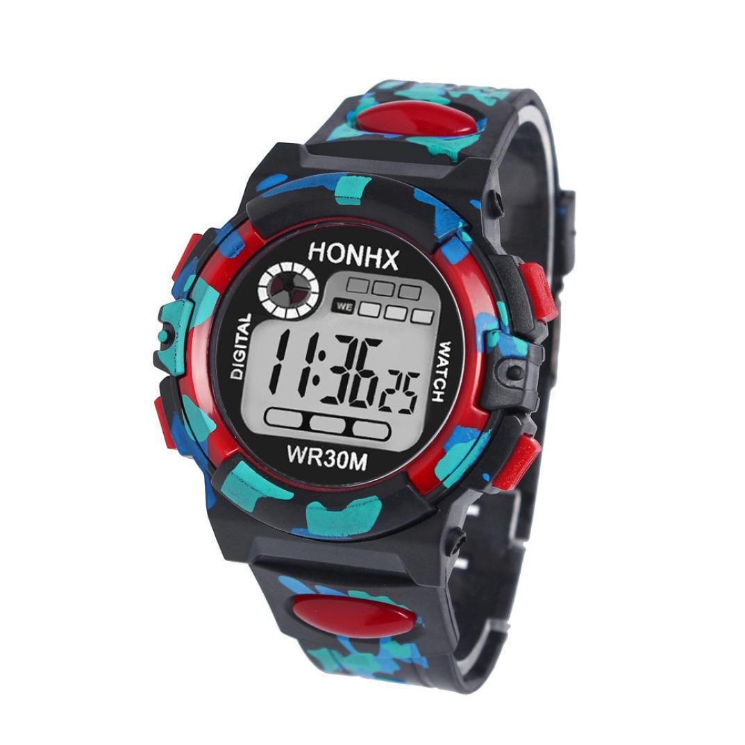 Digital Chronograph Calendar Waterproof One-eye Camouflage Sports Watch Image