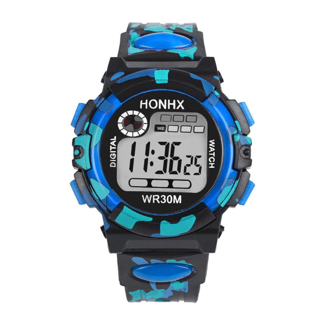 Digital Chronograph Calendar Waterproof One-eye Camouflage Sports Watch Image