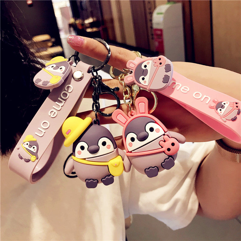 Creative Cartoon Cute Penguin Keychain Couple Pendant Image