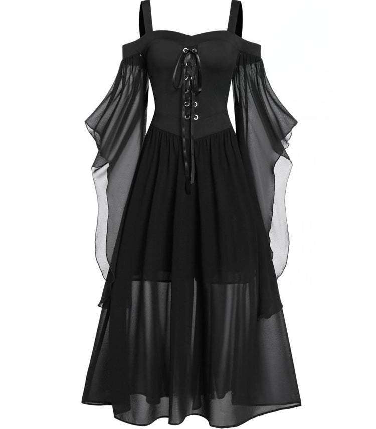 Halloween Witch Sling Strap And Big One Piece Dress Image