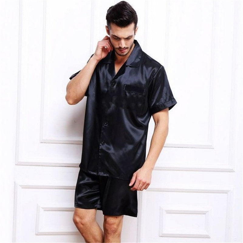 Pajamas Set Pyjamas Nightwear Men Silk Plus Size Satin Image