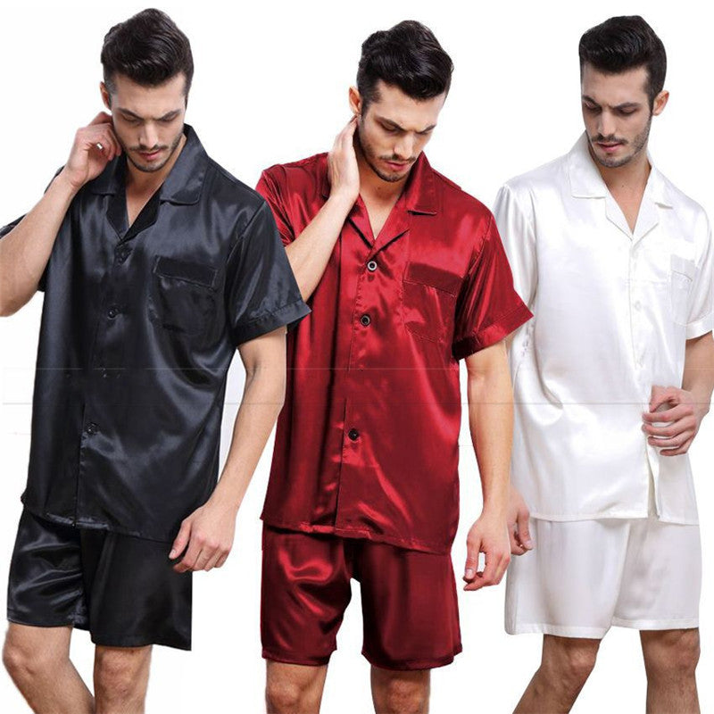 Pajamas Set Pyjamas Nightwear Men Silk Plus Size Satin Image