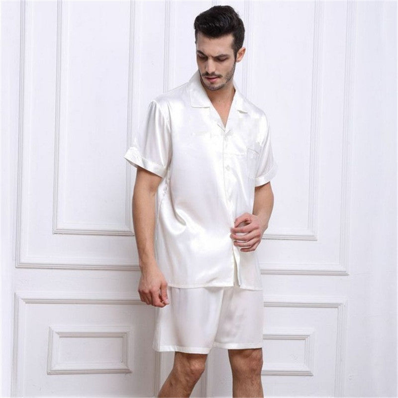 Pajamas Set Pyjamas Nightwear Men Silk Plus Size Satin Image