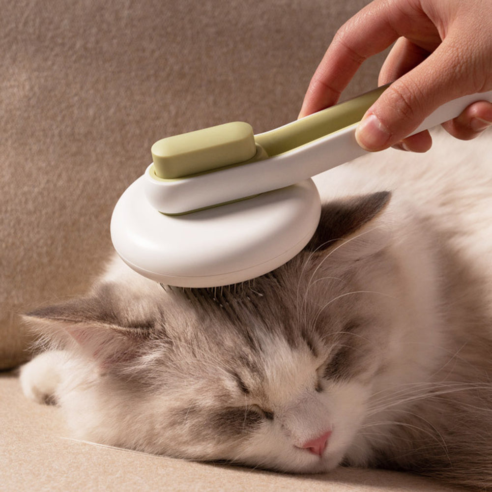 Pet Dog Hair Remover Cat Brush Grooming Tool Automatic Massage Comb Round Hair Brush For Cat Dog Pet Supplies Image