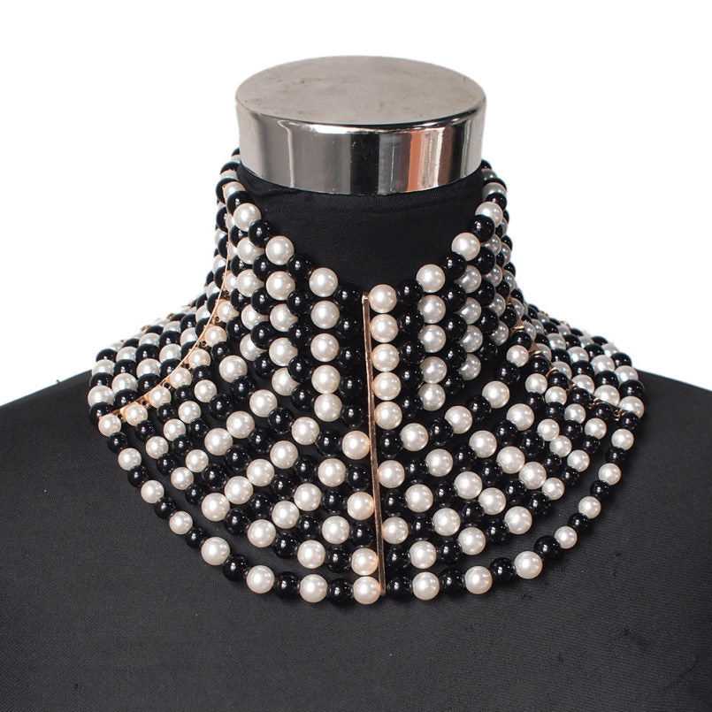 Multi-layered Pearl Sexy Short Necklace Necklace Necklace Image