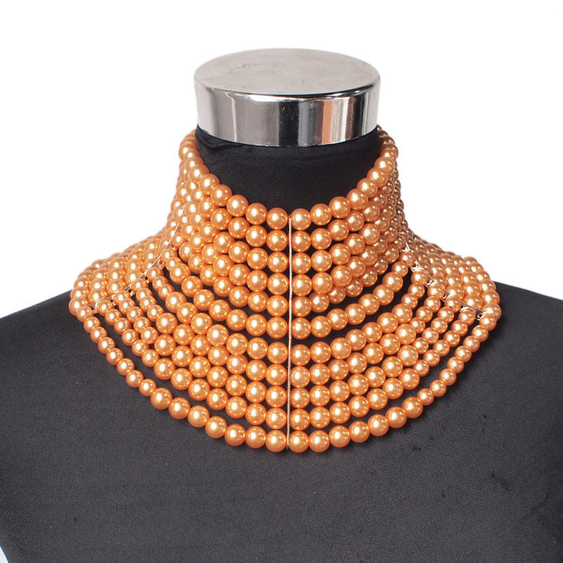 Multi-layered Pearl Sexy Short Necklace Necklace Necklace Image