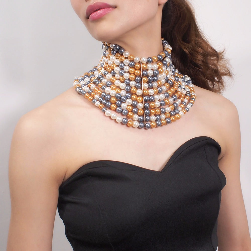 Multi-layered Pearl Sexy Short Necklace Necklace Necklace Image