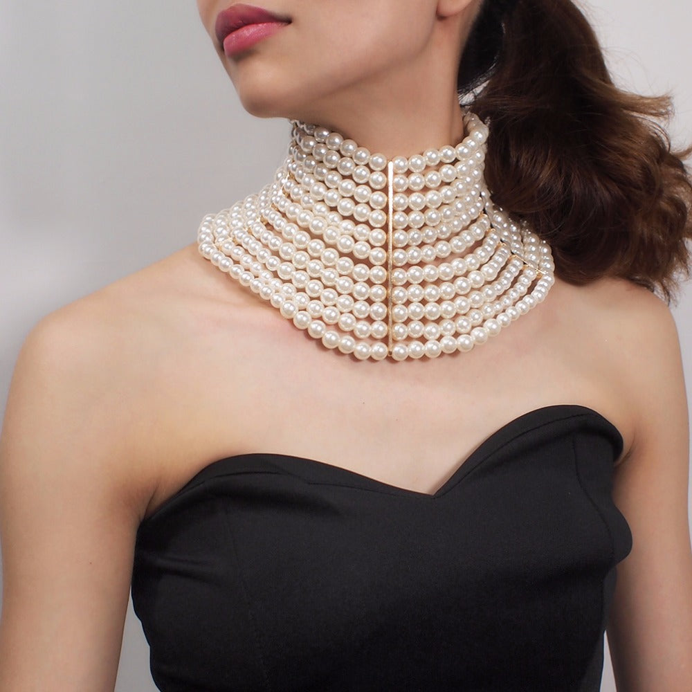 Multi-layered Pearl Sexy Short Necklace Necklace Necklace Image