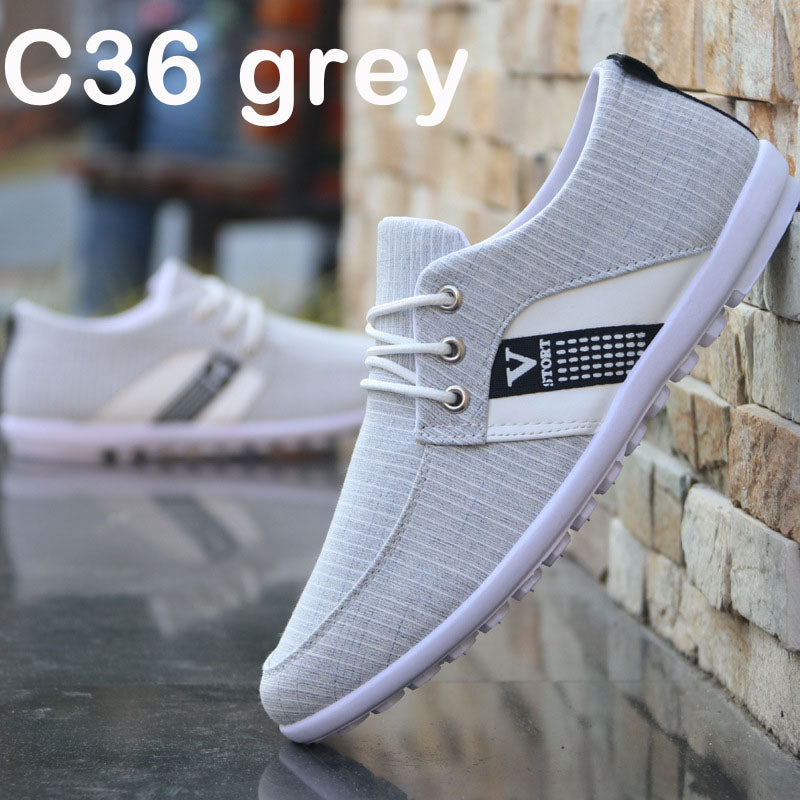 Men'S Soft-Soled Canvas Shoes, Sports And Leisure Old Beijing Cloth Shoes, Peas Shoes Image