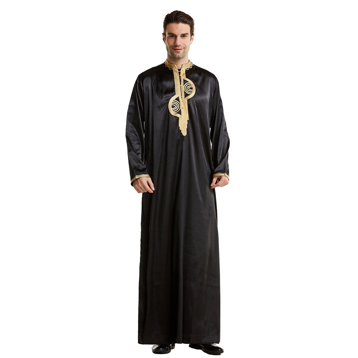 Arabian Middle East Stand Collar Embroidered Robe Image