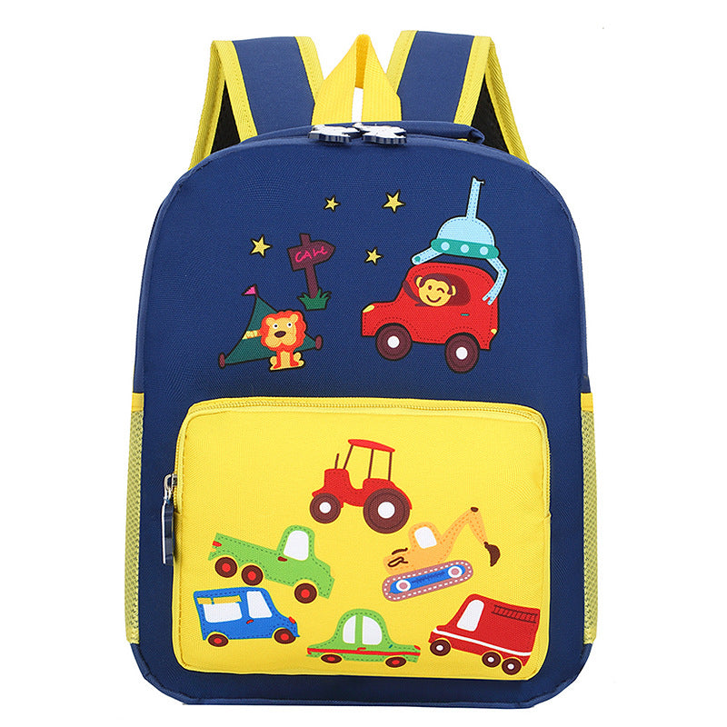 Kindergarten Backpack Cartoon Cute Children Go Out To Reduce The Burden Of Backpack Nylon Cloth Hit Color Small Animal School Bag Image