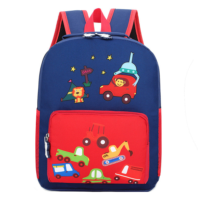 Kindergarten Backpack Cartoon Cute Children Go Out To Reduce The Burden Of Backpack Nylon Cloth Hit Color Small Animal School Bag Image