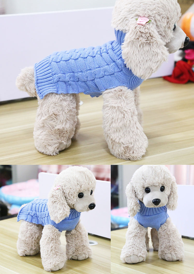 Cashmere Twisted Rope Pet Sweater, Dog Clothes, Pet Products Image