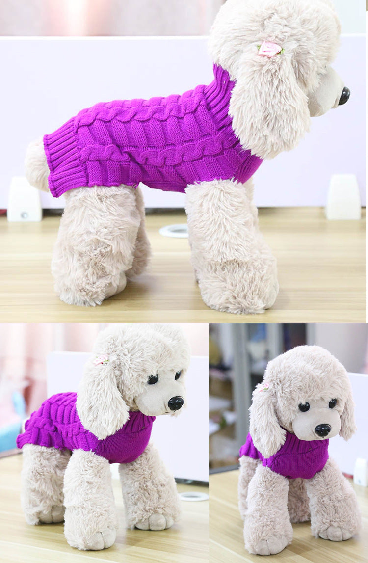 Cashmere Twisted Rope Pet Sweater, Dog Clothes, Pet Products Image