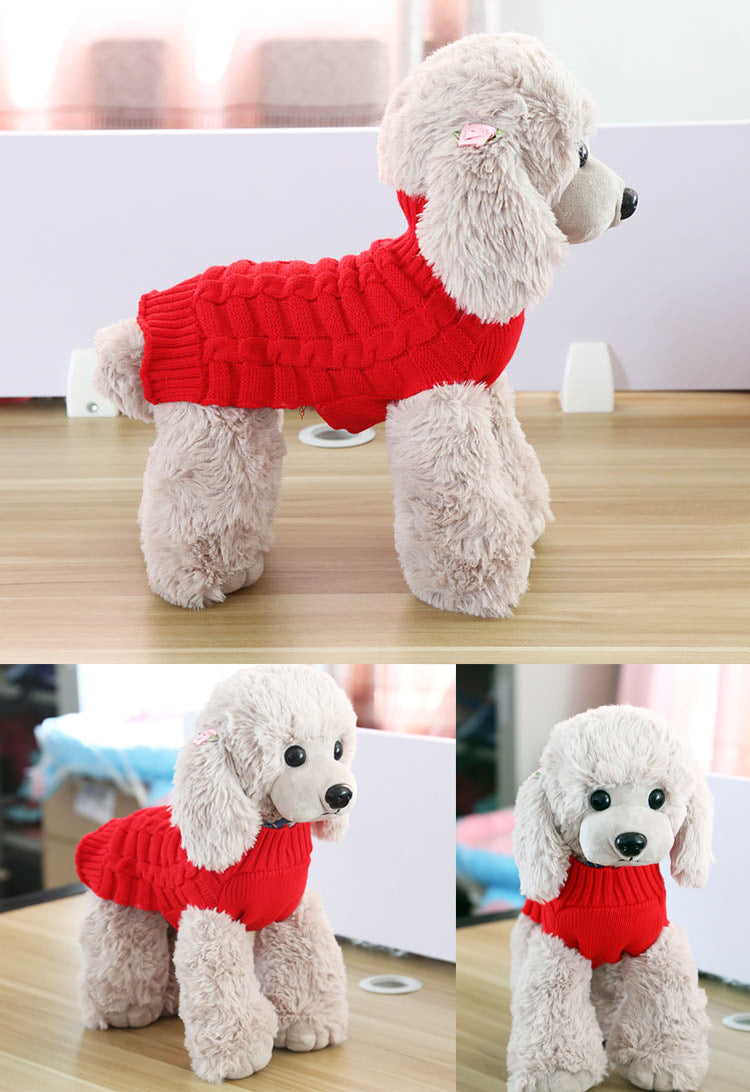 Cashmere Twisted Rope Pet Sweater, Dog Clothes, Pet Products Image