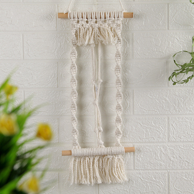 Woven Tapestry, Cotton Rope, Wall Hanging And Dried Flower Decoration Image