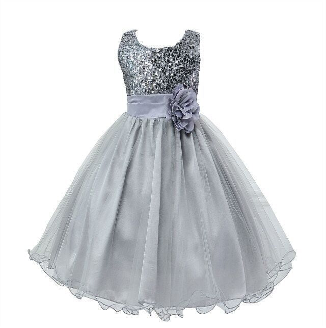 Baby Sequin Dress Flower Girl Wedding Princess Dress Image