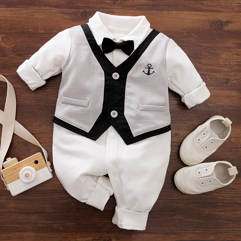 Gentleman's Baby Clothes, Long-sleeved Baby Clothes, Gentleman's Romper Image