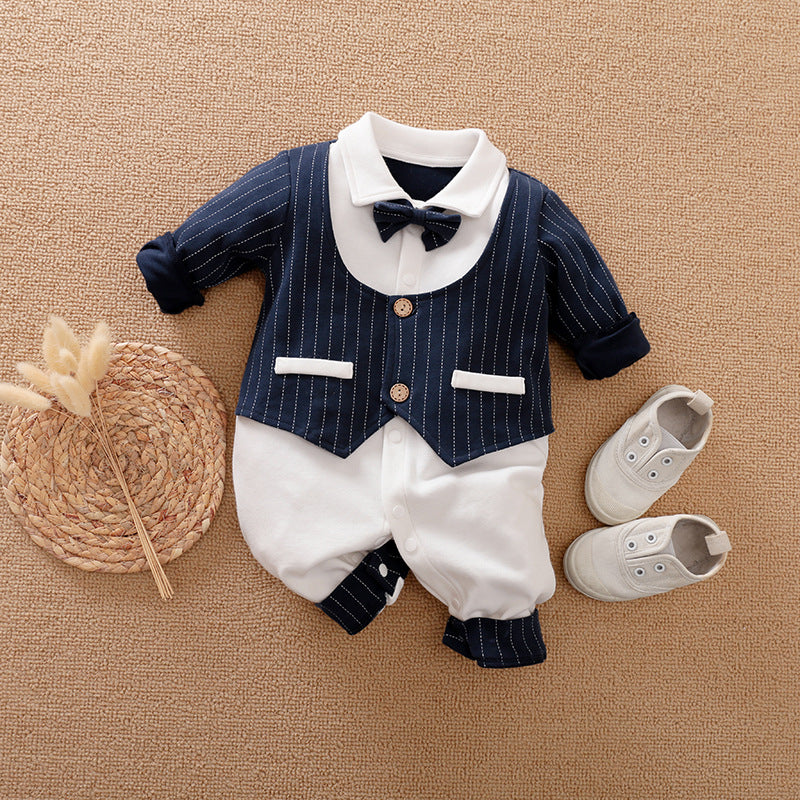 Gentleman's Baby Clothes, Long-sleeved Baby Clothes, Gentleman's Romper Image