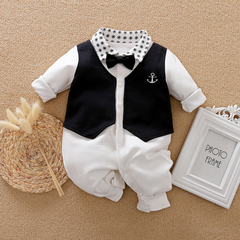 Gentleman's Baby Clothes, Long-sleeved Baby Clothes, Gentleman's Romper Image