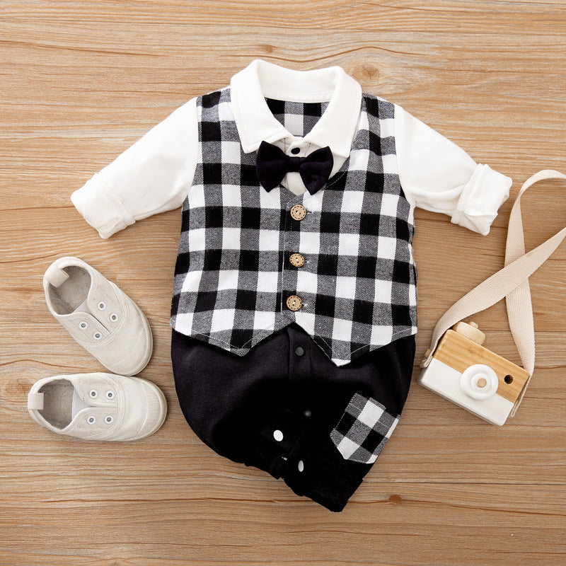 Gentleman's Baby Clothes, Long-sleeved Baby Clothes, Gentleman's Romper Image