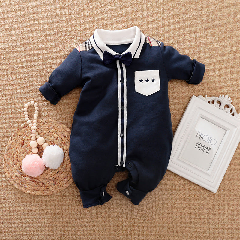 Gentleman's Baby Clothes, Long-sleeved Baby Clothes, Gentleman's Romper Image