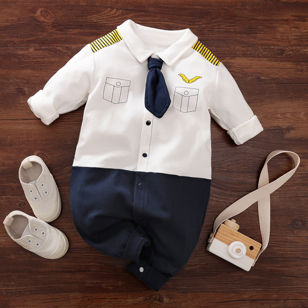 Gentleman's Baby Clothes, Long-sleeved Baby Clothes, Gentleman's Romper Image