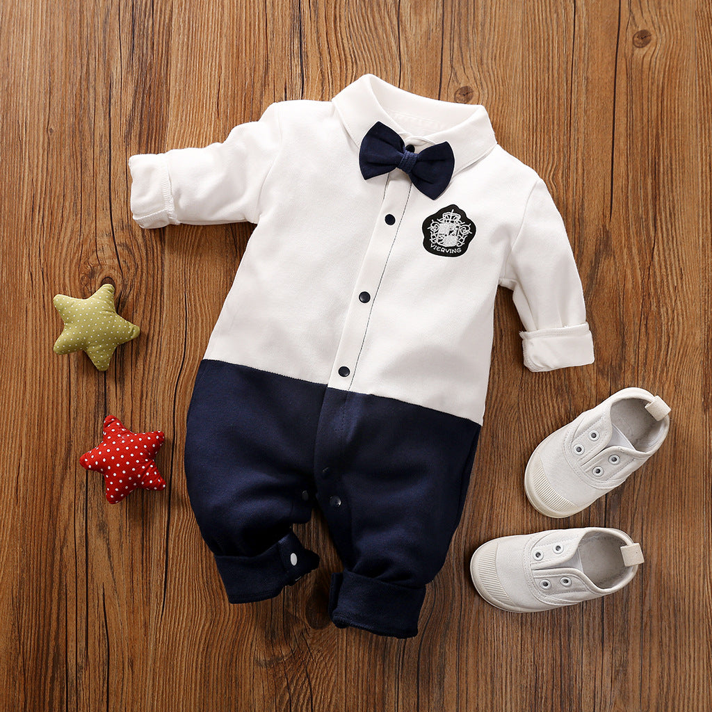 Gentleman's Baby Clothes, Long-sleeved Baby Clothes, Gentleman's Romper Image