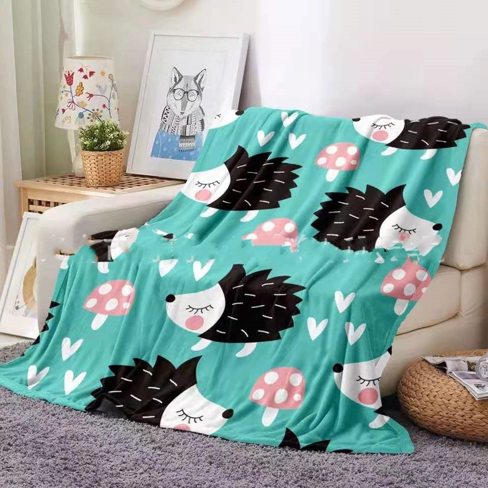 Flannel Blanket Hedgehog Coral Fleece Blanket Image