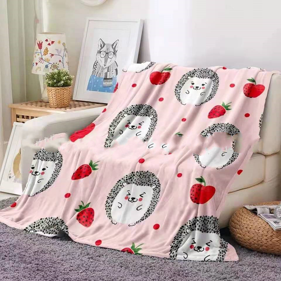 Flannel Blanket Hedgehog Coral Fleece Blanket Image