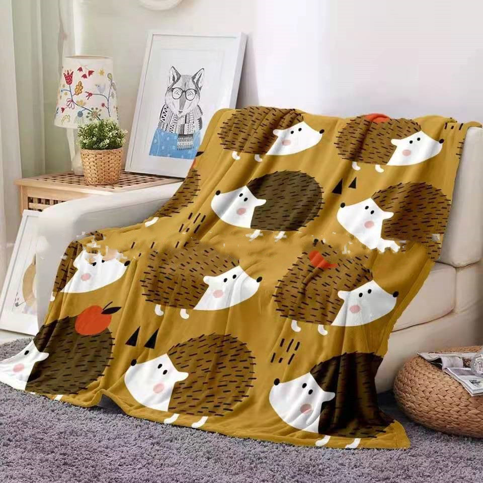 Flannel Blanket Hedgehog Coral Fleece Blanket Image