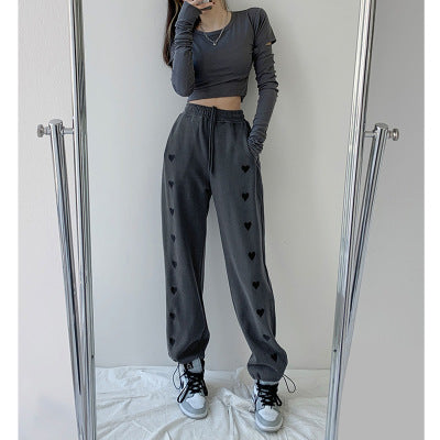 New Love High Waist Drawstring Pants Loose Drawstring Image