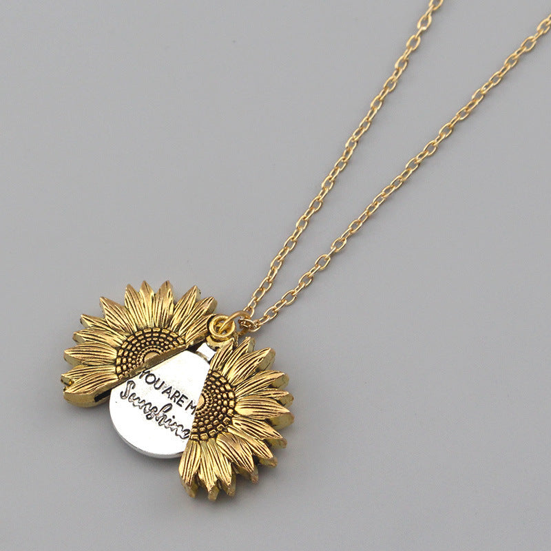 You Are My Sunshine Sunflower Necklace Women Men Image