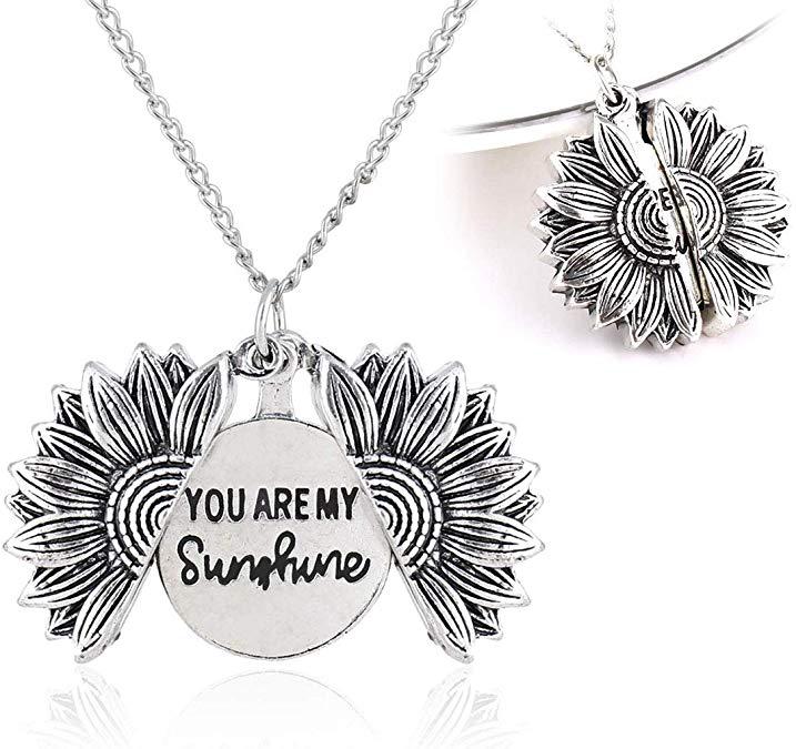 You Are My Sunshine Sunflower Necklace Women Men Image