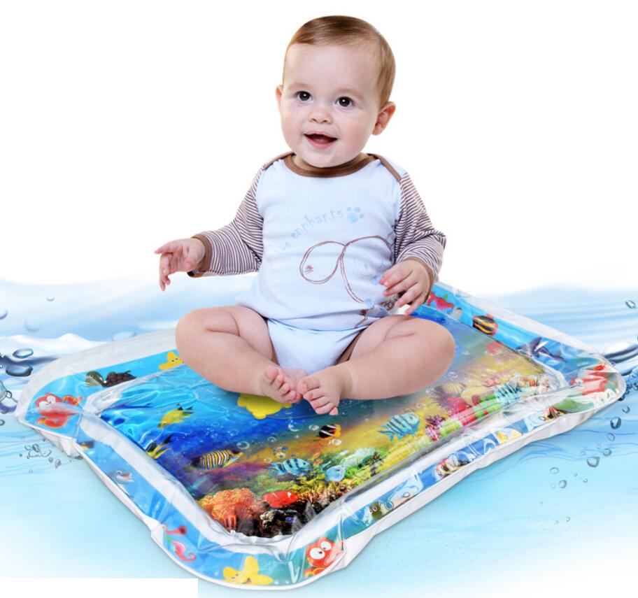 Baby Inflatable Water Mat, Infants Summer Beach Water Mat Patted Pad Water Cushion For Infants Toddlers Summer Activity Play Toys Baby Pillows Image