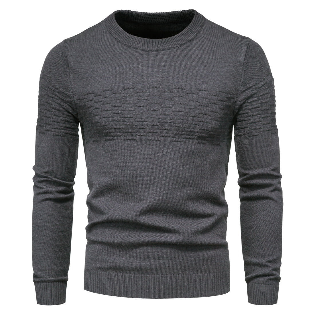 Men's casual slim pullover round neck bottoming shirt Image