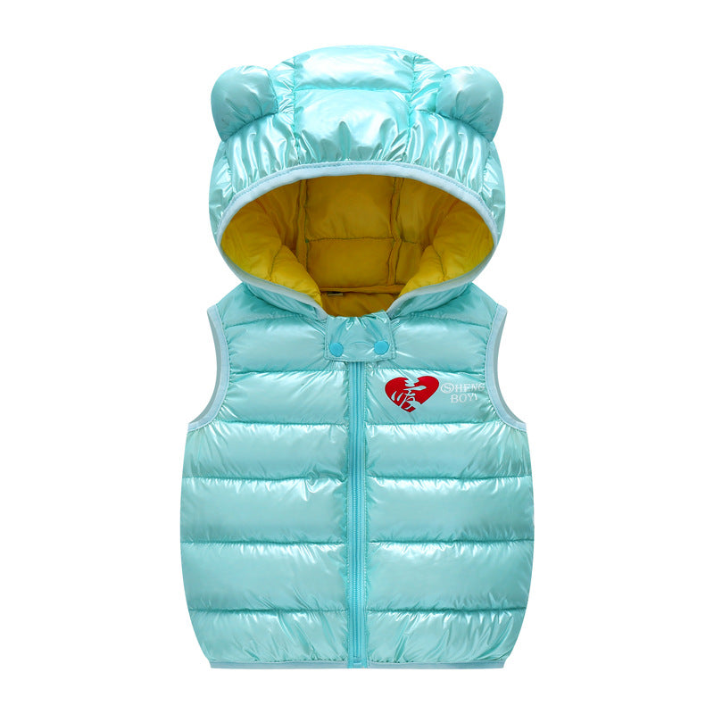 Children Warm Down Vest Autumn Baby Boys Girls Sleeveless Waistcoat Kids Outerwear Vests Children Hooded Jackets Image