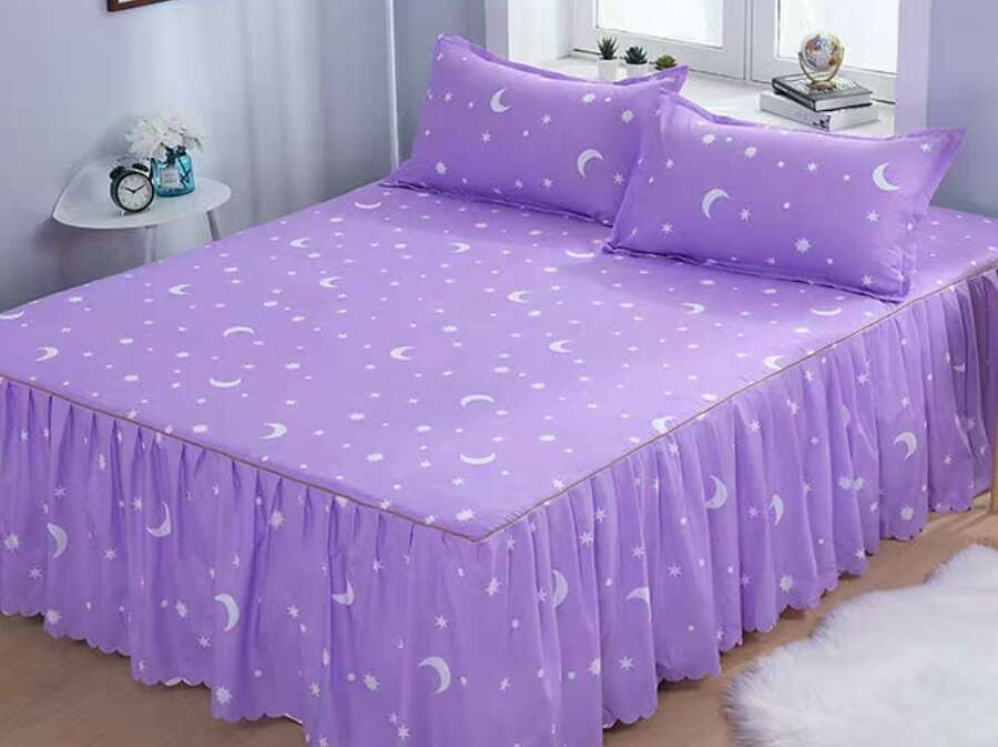 Bed Skirt Pillowcase 3 Woolly Bedsheet Bedding Set Bedspread Image