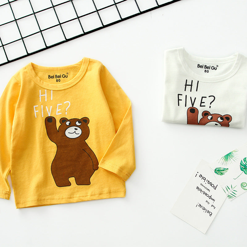 Cartoon children's long sleeve t-shirt bottoming shirt Image