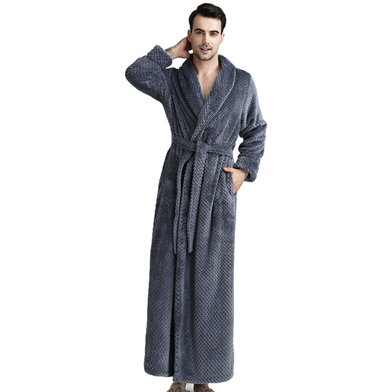 Thick waist velvet bathrobe Image