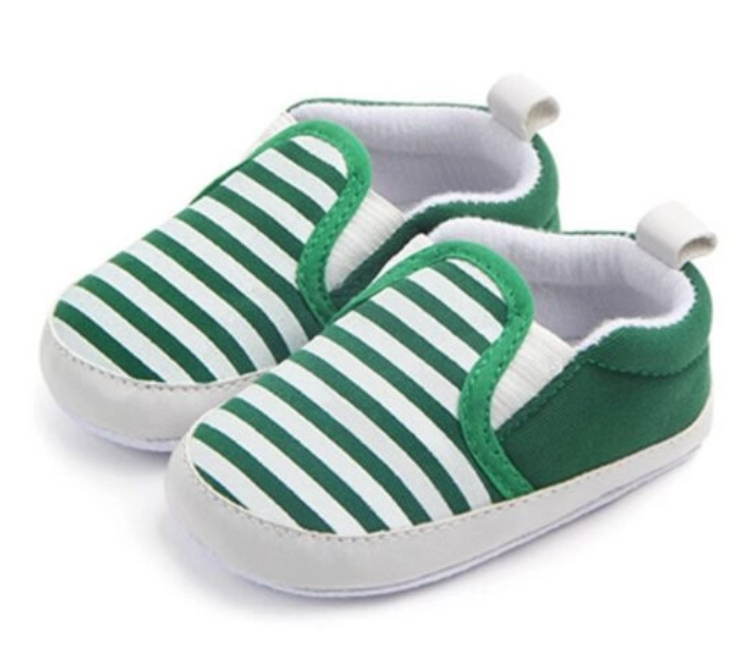 Brand New Pram Newborn Toddler Baby Girls Boys Kids Infant First Walkers Striped Classic Shoes Loafers Casual Soft Shoes Image