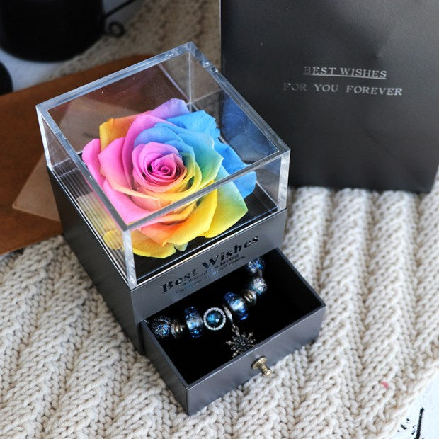 Eternal Flower Rose Jewelry Box for Birthday Presents Valentines Day Wedding Gift Image