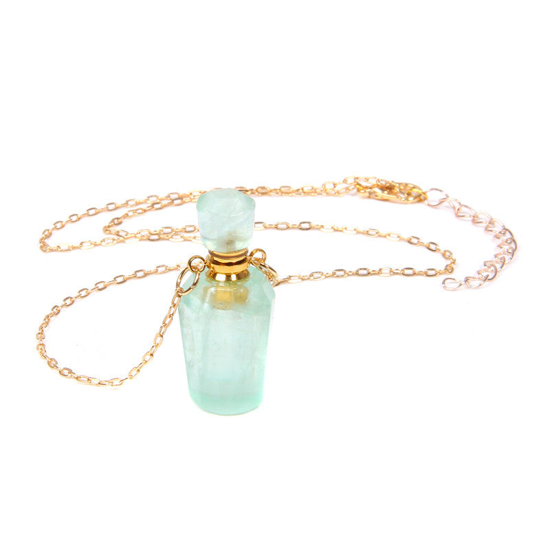 Perfume bottle crystal pendant necklace Image