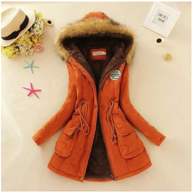 Thick Winter Jacket Women Large Size Long Section Hooded parka outerwear new fashion fur collar Slim padded cotton warm coat Image