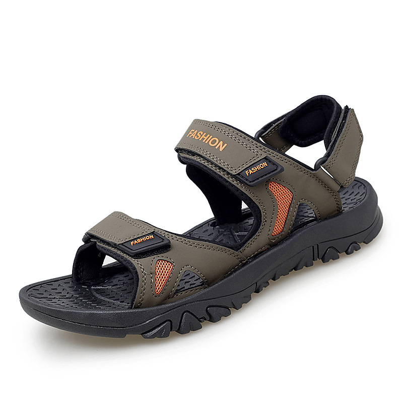 Velcro Sandals Men Summer Breathable Beach Shoes Image