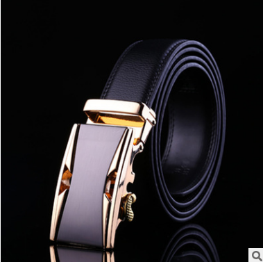 Men's leather factory direct belt buckle leather belt men's automatic belt belt wholesale business Image